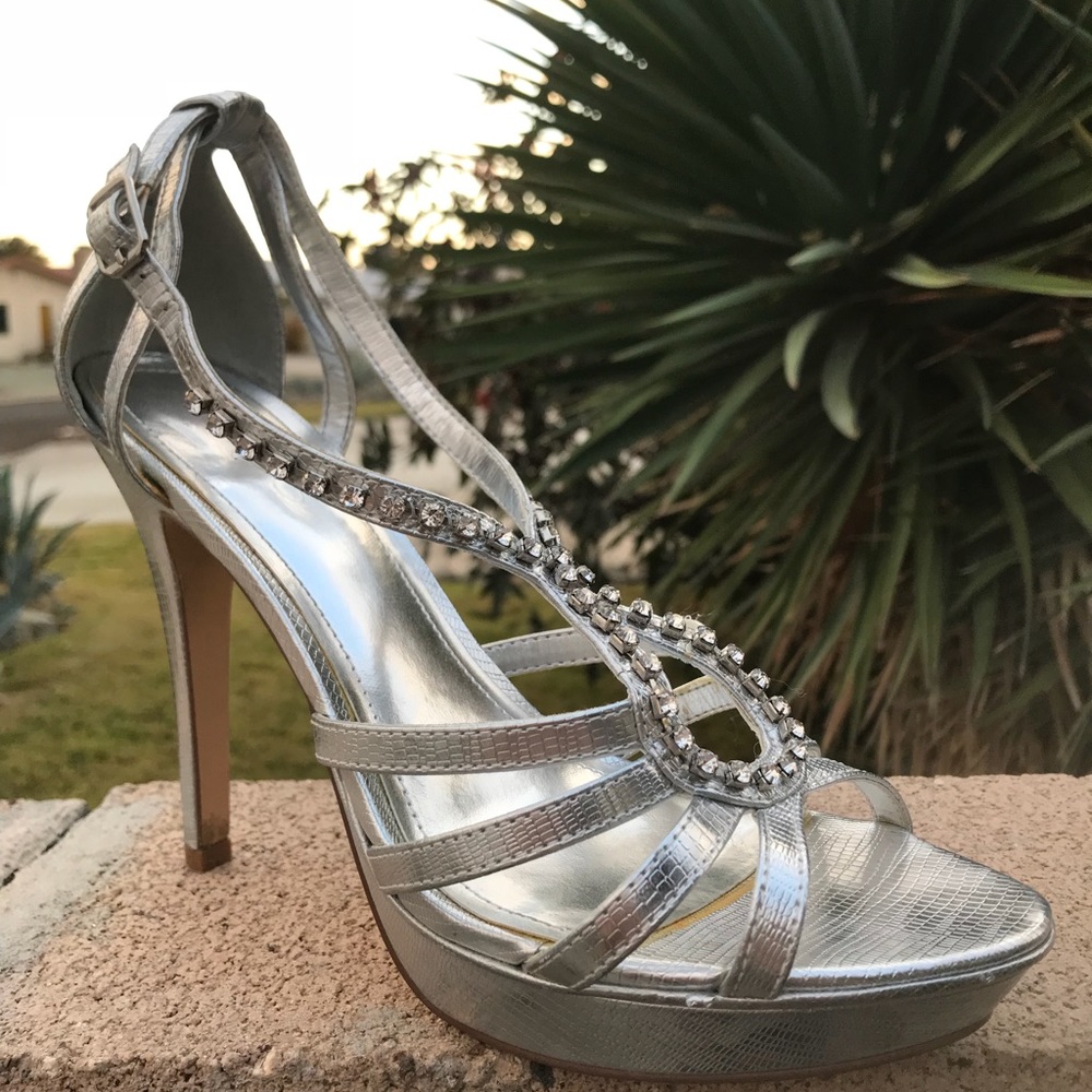 Also silver jeweled heels